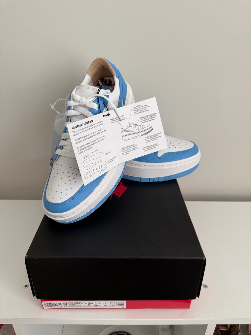Nike Women’s Platform Low-Top Sneakers in White and Light Blue